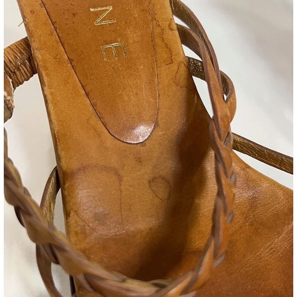 Vintage Celine Tan Braided Leather Sandals - Picture 7 of 11
